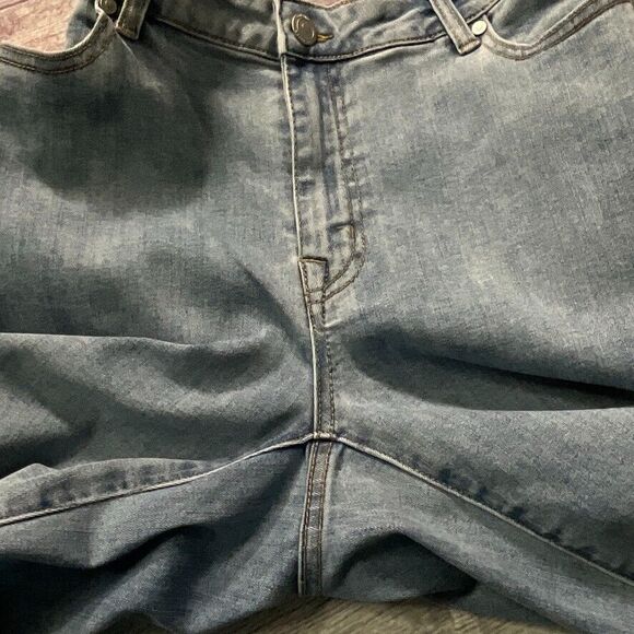 Denim 24/7 Womens Jeans sz 14W Light Wash Denim Gold Metallic Embellishment x28" - Picture 8 of 11